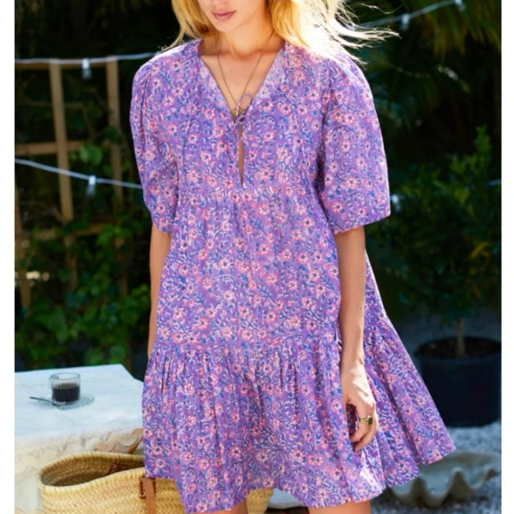 Emerson Fry Isla Dress In Violet Wildflower Purple sz S